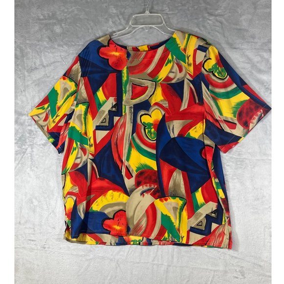 Alfred Dunner womens plus size 18W Blouse multi-color 3 bottons on back pre-owne - Picture 4 of 16